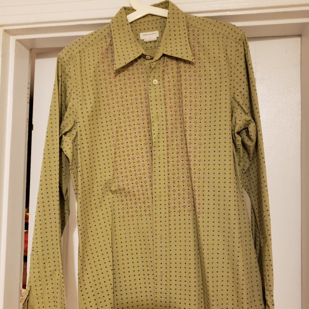 Dries Van Noten Men's LS Dress Shirt EU 48 US Medium French cuffs